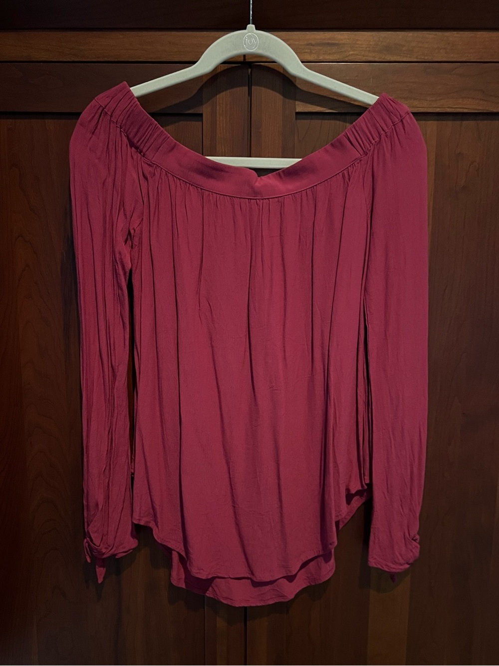 bp Off-Shoulder Long Sleeve Tunic in Berry Pink
